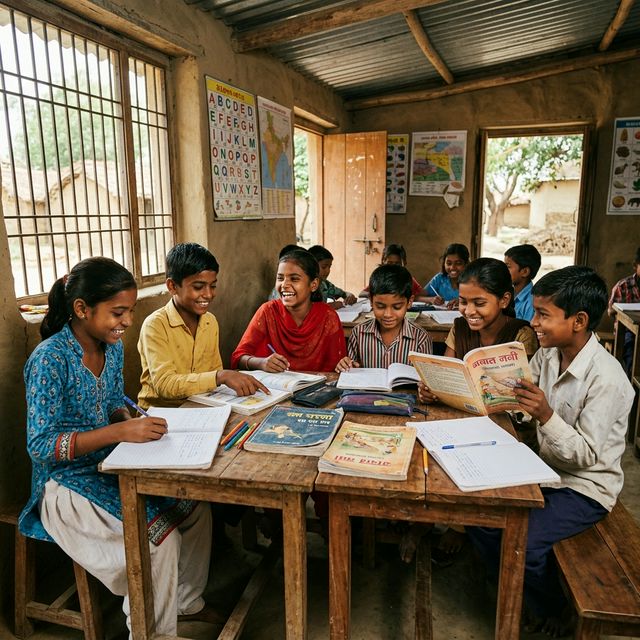 Children in learning center